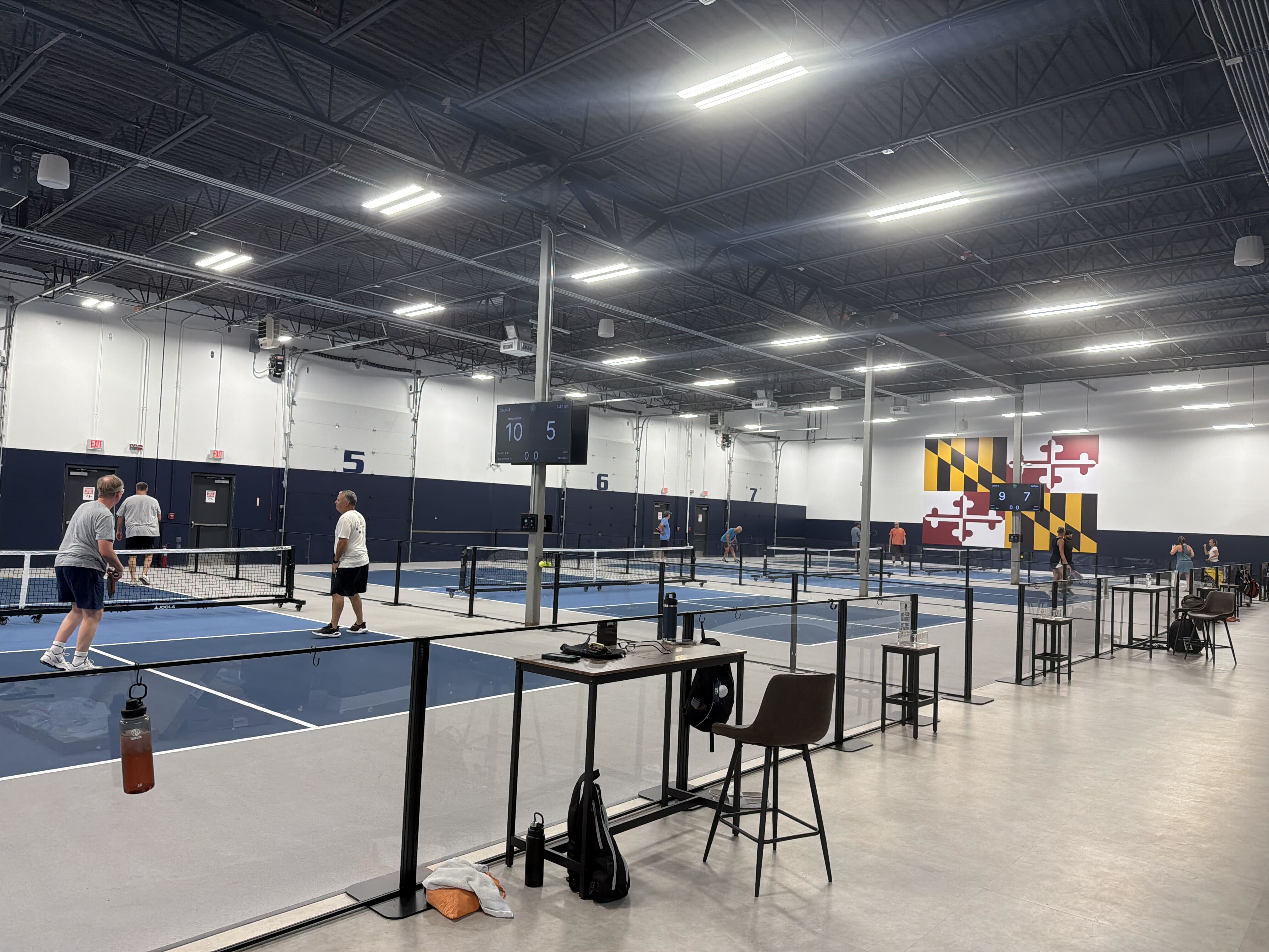 Indoor pickleball courts at The Pickl Park