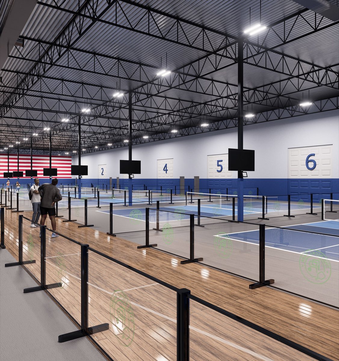 Indoor pickleball courts at The Pickl Park